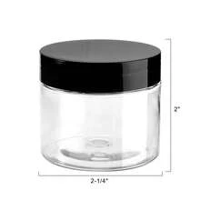 6Pcs Clear PET Storage Jars With Lids, 50-500ml Empty Plastic Makeup Containers And Organizer Jars - Black - View 5