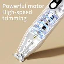 1个全新宠物足部修剪器，适用于狗狗，专业电动剃毛器，可修剪猫爪毛，静音电动推剪，狗狗猫咪必备，让狗狗更开心！带LED灯的狗狗猫咪足部剃毛器，宠物足部毛发修剪器，可充电电动推剪 - 查看 6