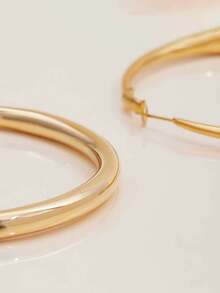 1 Đôi khuyên tai tròn chất lượng cao bằng thép không gỉ mạ vàng 14K, khuyên tai dạng chốt cài ít gây dị ứng, thích hợp để đeo hàng ngày và dự tiệc. - Nhiều màu - Xem 4
