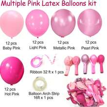 60/30 Unidades Balões de Látex Rosa Metálico de 10 Polegadas, Adequados para Aniversário, Casamento, Chá de Bebê, Despedida de Solteira, Aniversário, Decoração do Dia dos Namorados - A-1 - Visão 2