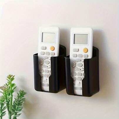 Durable Plastic Wall-Mounted Remote Control Holder - TV And Conditioner Remote Control Organizer, Space-Saving Storage Box