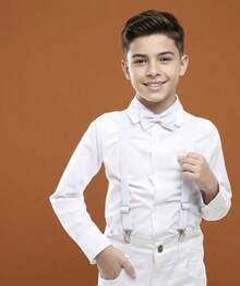 Premium Children's Social Outfit For Weddings, Parties And Christenings - 白色 - 查看 8