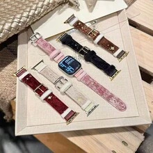 1pc Women's Star Velvet Leather Band, Compatible With 42mm, 38mm, 40mm, 41mm, 44mm, 45mm, 46mm, 49mm Series, Fashionable Smart Watch Replacement Strap, Suitable For Series Ultra2, Ultra SE2, SE 11, 10, 9, 8, 7, 6, 5, 4, 3, 2, 1 - Black - View 4