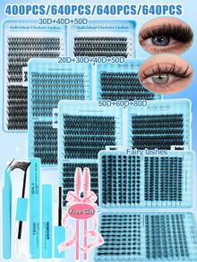 Bộ mi giả D-Curl Flare 2320/640/400 sợi, bao gồm keo, chất làm kín, nhíp, phù hợp cho người mới bắt đầu, mi giả dày và bồng bềnh, thích hợp cho nhiều kiểu trang điểm, giúp mi trông dày và mềm mại, tăng thêm vẻ quyến rũ cho đôi mắt, bền lâu, thiết kế dạng tách rời dễ sử dụng, phù hợp cho sử dụng hàng ngày, đám cưới, hoạt động ngoài trời, du lịch, tiệc tùng, lễ hội âm nhạc và các dịp khác, món quà lý tưởng cho bạn bè nữ. - màu đen - Xem 11