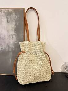 Niche Design Sense Shoulder Bag, New Commuter Bag With High-End Feel, Versatile & Large Capacity Durable Handbag - Beige - View 6