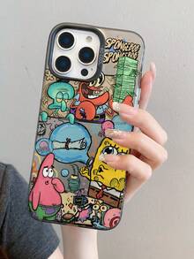 SpongeBob SquarePants 1个时尚全屏螃蟹老板家族拼接图案手机壳，防摔，兼容 16/15/14/13/12/11 Pro Max及其他型号 - 彩色 - 查看 8