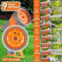 Hose Reel With 20m Garden Hose, Wall-Mounted Hose Reel, 180° Swivel & Automatic Rewind, Wall Hose Box Incl. 9-Function Hand Shower, For Irrigation - 20M - View 2