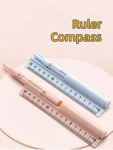 1pc Multi-Functional Ruler, Compass And Pencil Upgrade Three-In-One Student Exam Special Drawing Tools Set - Sets - View 2