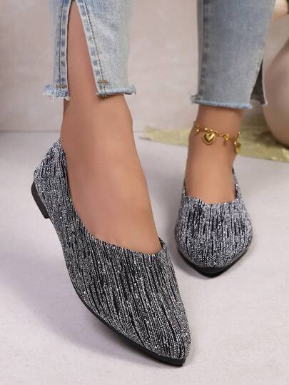 女士平底尖头穆勒鞋，时尚休闲乐福鞋，通勤和户外活动皆宜，春秋季款