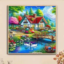 1件装DIY山间小屋风景5D钻石画套装，[30*30厘米/11.8*11.8英寸] [40*40厘米/15.7*15.7英寸]，适合成人初学者，DIY马赛克钻石画，全钻手工爱好，客厅、卧室、办公室墙面装饰，送给家人和朋友的惊喜礼物，无框 - 無框 - 查看 10