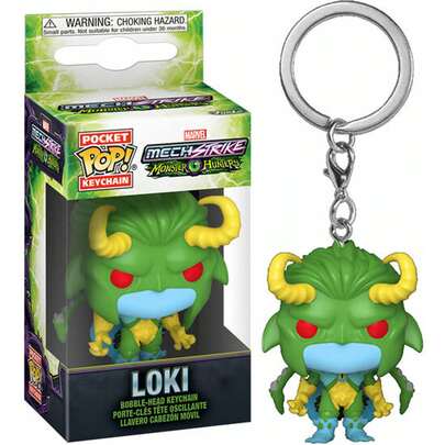  Funko POP Keychain Marvel Mech Strike Monster Hunters - Loki - Collectible Vinyl Keychain 4cm - Officially Licensed Product - Gift For Fans And Collectors...