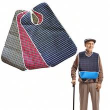 Poncho ajustable y lavable para adultos con atrapapolvos, ideal para mujeres y hombres mayores, 3 unidades de ponchos para adultos, ponchos lavables para personas mayores, protectores de ropa, ponchos para hombres y mujeres con cierre de snapper, asistencia para alimentación de personas mayores, suministros de cuidado en el hogar - A - Ver 2