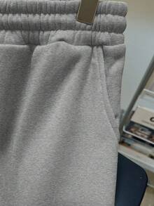 Los Angeles LA Men's Casual Sweatpants With Pocket, Flannel, Regular Fit, And Drawstring - Ljusgrå - Visa 4