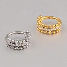 1件 316L不锈钢氧化锆圆形铰链鼻环鼻中隔耳骨耳软骨穿刺饰品 - style-2 - 查看 10