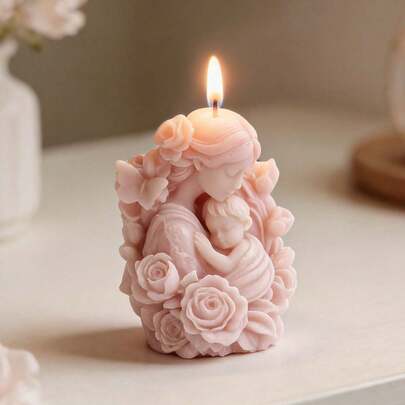 DIY Mother's Day Floral Pattern Mother-Child Epoxy Resin Mold, 3D Fragrance Plaster Decorations, Silicone Mold
