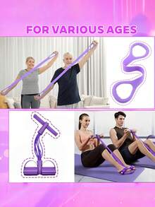 2pcs Fitness Resistance Bands, 6pcs Leg Resistance Bands With Handles, 8-Shaped Multifunctional Tension Ropes, High Intensity Elastic Shoulder & Back Open, Stretch Limbs, Pre-Assist, Tension Band Training, For Full Body Workout, Abdominal Shaping, Rowing And Flexibility Exercises, Stackable Fitness Equipment, Suitable For Yoga And Shaping, 8-Shaped, Pull-Up Assist Bands, Thigh Training Device, Gym, Sweating, Pilates - Multicolor - View 9