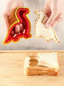 Bộ 1 khuôn cắt và dán bánh mì bằng thép không gỉ, khuôn làm bánh mì kẹp bỏ túi, khuôn tạo hình bánh mì kẹp mứt, khuôn cắt bánh quy hình gấu dễ thương, khủng long, trái tim, tròn, vuông, ngôi sao. - xanh + vàng - Xem 6