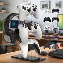 1pc Universal Acrylic Detachable Holder Rack, Transparent Desktop Display Stand Compatible With Switch Game Controller, Gaming Headphones - View 4
