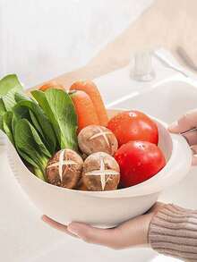 Rice Washing Filter Net, Plastic Rice Washing Bowl, Vegetable & Fruit Draining Basket - View 3
