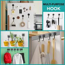 4pcs Magnetic Hooks, 80Lbs+ Strong Magnet Hooks For Cruise Cabins, Powerful Neodymium Magnets With Hooks For Hanging, Swivel Swing Black Magnetic Hooks For Fridge, Whiteboard, Kitchen, Toolbox - A - View 6