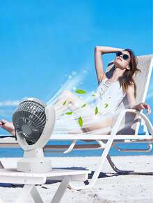 ONEEKA Ventilador solar para exteriores de 6/8/9 pulgadas, carga de panel solar/USB, iluminación nocturna LED, ajuste silencioso de varios niveles, bombilla accesoria, alivio del calor del verano, verano fresco, adecuado para acampar al aire libre, picnics, dormitorios y oficinas - FS-134 - Ver 7