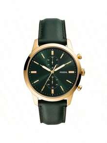 Fossil Men's Quartz Leather Three-Hand Watch, Stainless Steel Case/Scratch-Resistant Glass FS5437/FS5599 - Green - View 6