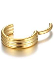 Pendientes de aro triple con bisagra de acero inoxidable 316L para la nariz/septum, joyería de perforación corporal unisex - Multicolor - Ver 3