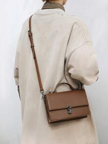 Unisex British Style Mini Messenger Bag, Box-Shaped Shoulder Bag, Handbag, Casual Commuter One Shoulder Crossbody Bag, Rectangular, Suitable For Back To School, Vacation, Father's Day Gift, Valentine's Day Gift - Multicolor - View 8