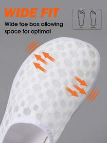 Giày nữ đế mềm nhẹ, kiểu dáng mới, mùa xuân/hè 2026, thời trang, chất liệu lưới nylon dệt, thoáng khí, chống trượt, thích hợp đi bộ ngoài trời, quà tặng Ngày của Mẹ. - trắng - Xem 5