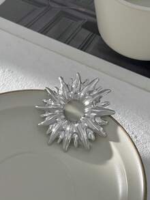 1枚女士优雅简约金属艺术造型时尚婚礼胸针，独特个性情侣魅力配饰 - 彩色 - 查看 4