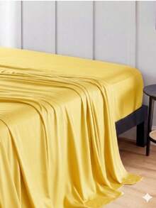 Hotel Quality Luxury Flat Sheet – Wrinkle-Free Solid Blue Bedding - Yellow - View 3