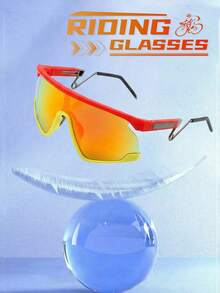 Large Frame All-In-One Anti-Wind And Dust Goggles, Fashionable Arm Design, Unisex For Cycling, Hiking, Golf And Other Outdoor Sports, Perfect Gift - 彩色 - 查看 13