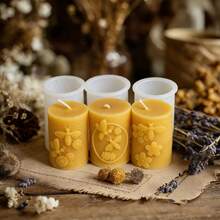 5pcs Honeycomb Silicone Pillar Candle Molds - Reusable Cylinder Molds For Making Aromatherapy Candles, Beeswax Candles, Soap, Wax Melts, Plaster, And Resin Art - Intricate Honeycomb, Floral Embossed Designs For Home Decor, Wedding Centerpieces, And Handmade Gift Making - Honeycomb - View 7