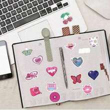 120Pcs Pink Stickers Y2k Stickers 80s 90s Stickers 2000s Stickers Y2k Decor Y2k Gifts Preppy Stickers Waterproof Stickers Waterproof Vinyl Stickers Bulk For Skateboard Luggage Laptops Bumper Theme Party Supplies,Stickers,Pink Stickers,Y2k Stickers - 查看 4
