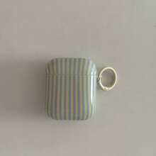 Minimalist Beige Striped Hanging Loop Earphone Case Compatible With Airpods Pro 3, New Pro 2, Cute Apple 4 Minimalist 3, Personalized 1/2 Earphone Case For Women - Creamy Yellow - View 8