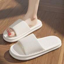 Men's Summer Silent Slippers Indoor Home Bathroom Non-Slip Soft Sole Anti-Odor Sandals Women's Comfortable Lightweight - màu đen - Xem 5