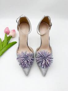 2个新款优雅水钻可拆卸鞋夹 - 完美适用于婚礼、新娘派对和高跟鞋 - 彩色 - 查看 6