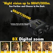 Suier Night Vision Device, 4k High-Definition Infrared Adult Night Vision Equipment, 8X Digital Zoom, 7X Infrared Brightness Adjustment, Full Black Line Of Sight Of 300 Meters, Large Battery Capacity Of 4500mAh, 32Gb Tf Card - View 9