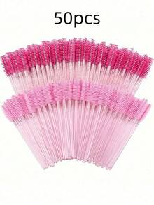 50PCS Disposable Mascara Wands, Nylon Bristle Eyelash Brush Brush Heads, Unscented Eyebrow Extension Applicator With ABS Plastic Rod, Normal Skin Compatible - Pink And Black Wand Set, Daily Necessities, Back To School Supplies, Gifts For Ladies, Christmas Gifts, Home Decor, Travel, Travel Essential, Valentine's Day, Cheap, Travel Makeup Brush, Gifts For Women, Makeup Artist, Professional Complete Makeup Kit - 粉色 - 查看 8