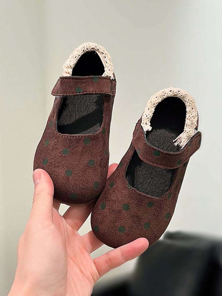 1 Pair Girls' Shallow Mouth Shoes, Baby Walking Shoes, Soft Sole, Anti-Slip, Anti-Kick, Breathable, Round Toe, Vintage Mary Jane Shoes, Casual, Flat, Versatile, Fashionable, Travel, School, Performance Shoes, Suitable For Spring, Summer, Autumn, Easy To Put On And Take Off