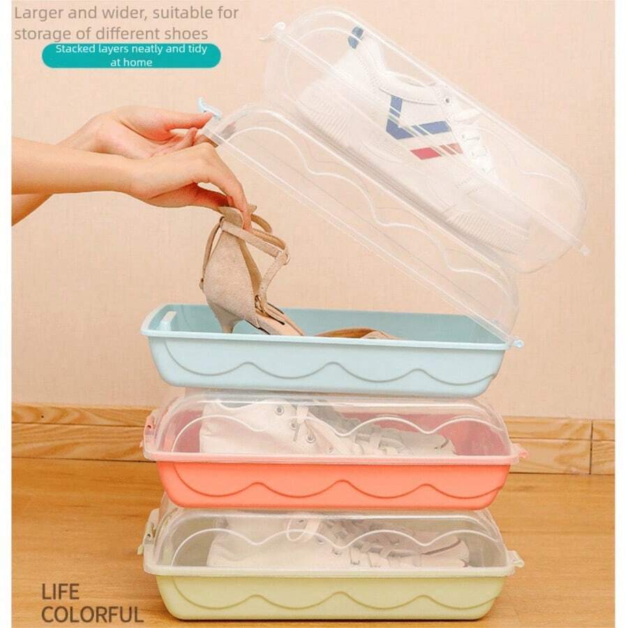 Hộp đựng giày, hộp đựng giày unisex, hộp đựng đồ trong suốt, tủ đựng giày bằng nhựa, kệ đựng giày, chắc chắn và bền bỉ, chịu tải trọng cao, kệ giày đơn giản dạng ngăn kéo dày dặn, tủ đựng giày cho ô tô và du lịch. - Nhiều màu - Xem 1