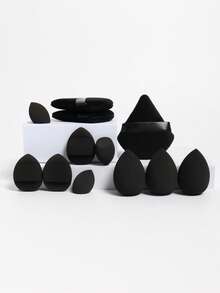 12 piezas Juego de esponjas de maquillaje portátiles, versátiles para uso diario y de viaje - Multicolor - Ver 12