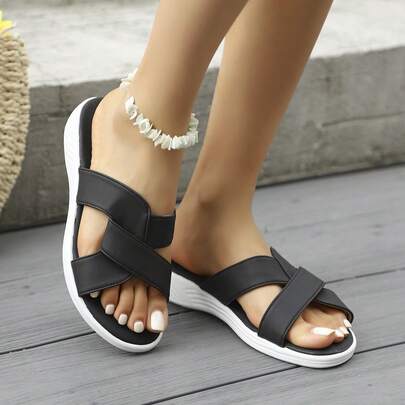 Dép nữ siêu nhẹ, chống trơn trượt, đế dày, thiết kế tối giản, thoải mái cho bãi biển, du lịch và hoạt động ngoài trời mùa hè.