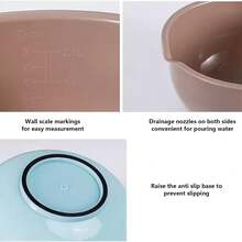 3pcs Plastic Fruit Salad Bowls, Non-Slip Base, Easy-Pour Spout Design, Nesting Bowls With 1.5L Small Seasoning Bowl, 2L Washing & Draining Bowl, 2.5L Large Mixing Bowl, Dishwasher , Stackable Storage, Kitchen Fruit & Vegetable Basket Baking Set, Multi-Function Mixing Bowls, Non-Slip Mixing Bowls Essential Baking Kitchenware - Multicolor - View 7