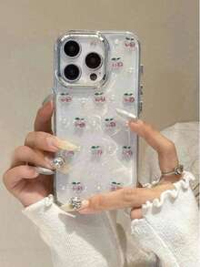 1个新款时尚高端粉色樱桃珍珠透明手机壳，兼容 17 Pro Max/16 Pro Max/17 Pro Max/15 Pro Max/14 Pro Max/13 Pro Max/12 Pro Max/11 Pro Max，时尚保护手机壳 - 粉紅色櫻桃 - 查看 2