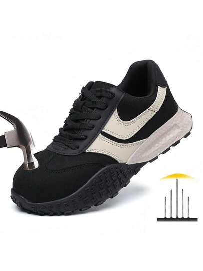 Dammode skyddsskor, stålhätta, anti-smällskor, tjocka sular för utomhusbruk, punkteringssäkra skyddsstövlar för industri och bygg, lämpliga för alla årstider