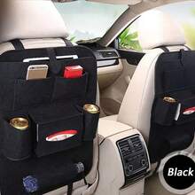 1pc Car Seat Back Storage Bag - Multifunctional Felt Organizer Bag With Cup Holder, Smartphone Pocket And Accessory Compartment, Car Interior Storage Bag, Car Accessories - A - View 5
