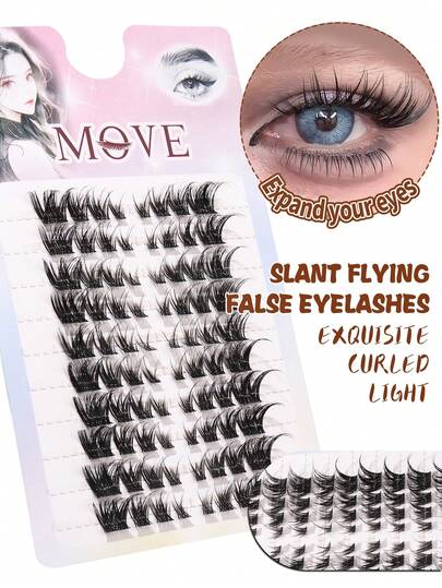 80根D型卷翘单根假睫毛，长度8-15毫米。睫毛簇，自然柔软，纤长纤细。这些睫毛可以提升眼部魅力，适合日常妆容或派对场合。睫毛簇，单根假睫毛，单根假睫毛。