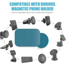 5入/20入/50入組超薄圓形磁性金屬板，帶黏貼，用於汽車手機支架 - 藍色 - 查看 10