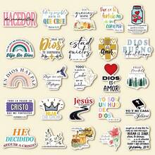 50pcs Spanish Style Bible Words Graffiti Sticker Suitcase Guitar Notebook DIY Waterproof Sticker Stickers Scrapbook Supplies Stationery Funny Stickers - 50pcs - View 10
